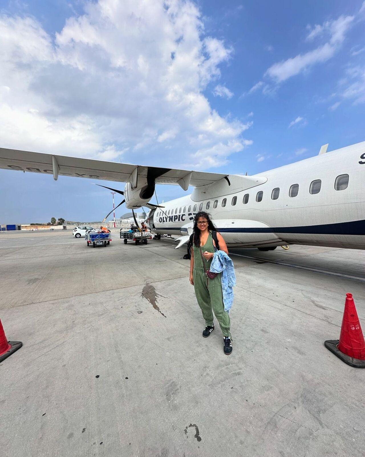 Former Bollywood actress Sameera Reddy jetted off to Greece for a solo holiday without her kids Hans and Nyra. 
