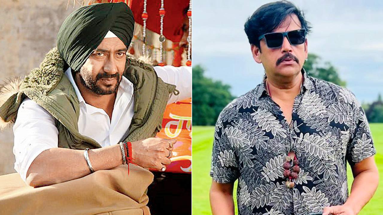 Ravi Kishan; (left) Ajay Devgn in the 2012 hit, Son of Sardaar