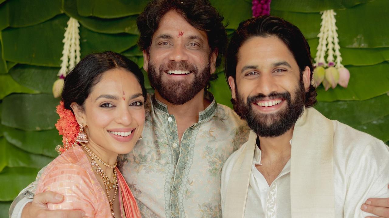 Sobhita Dhulipala and Naga Chaitanya are now a couple officially. Nagarjuna shared the news on social media with pictures from the engagement ceremony in Hyderabad. Read more