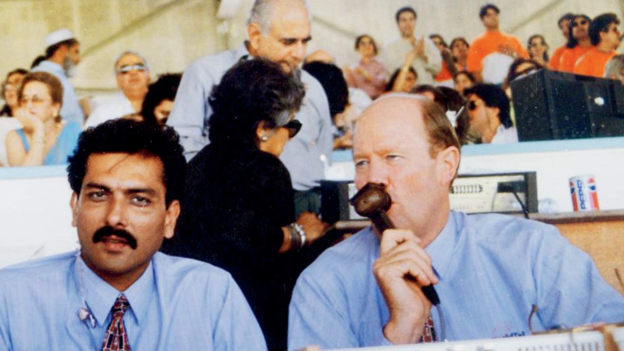 With Tony Greig in a Sharjah tournament