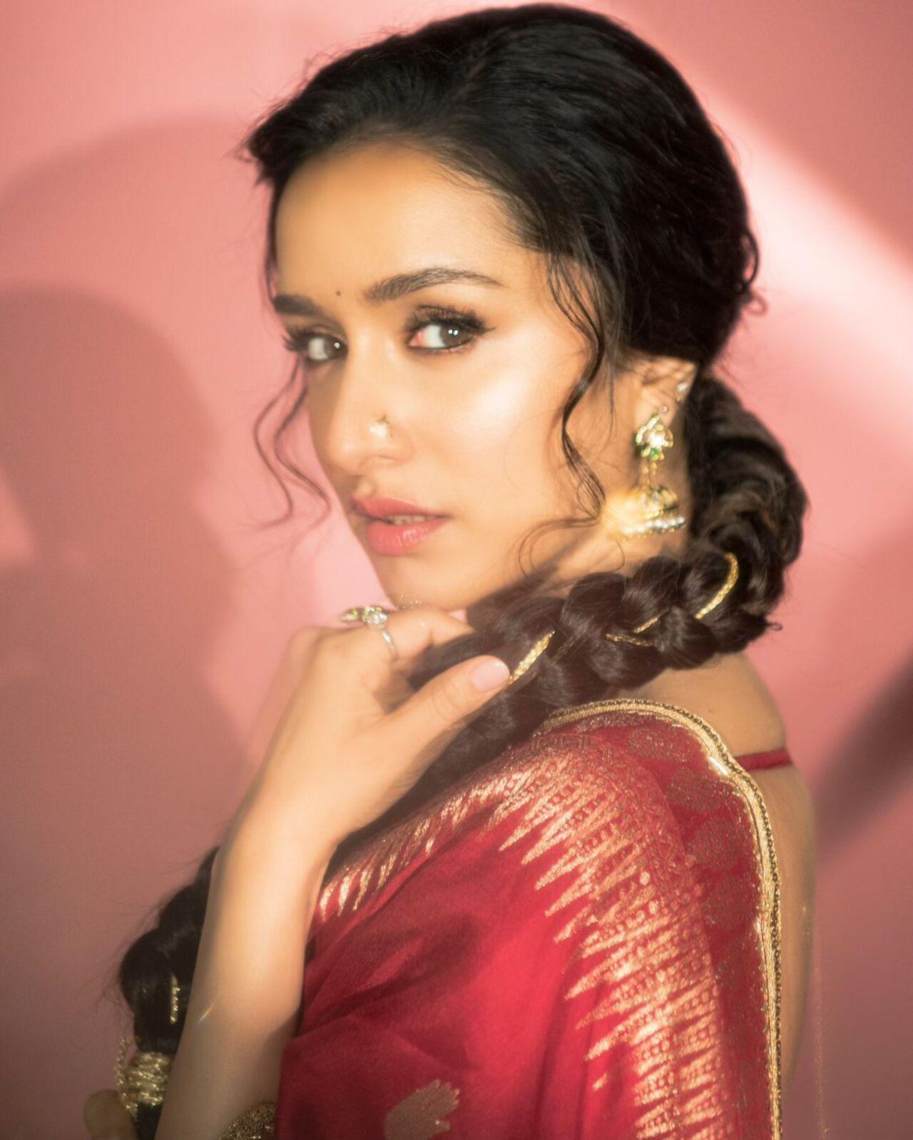 Not just the outfit, she also wore hair extensions just like her character in the film. In the movie, Shraddha's choti carries magical powers as well