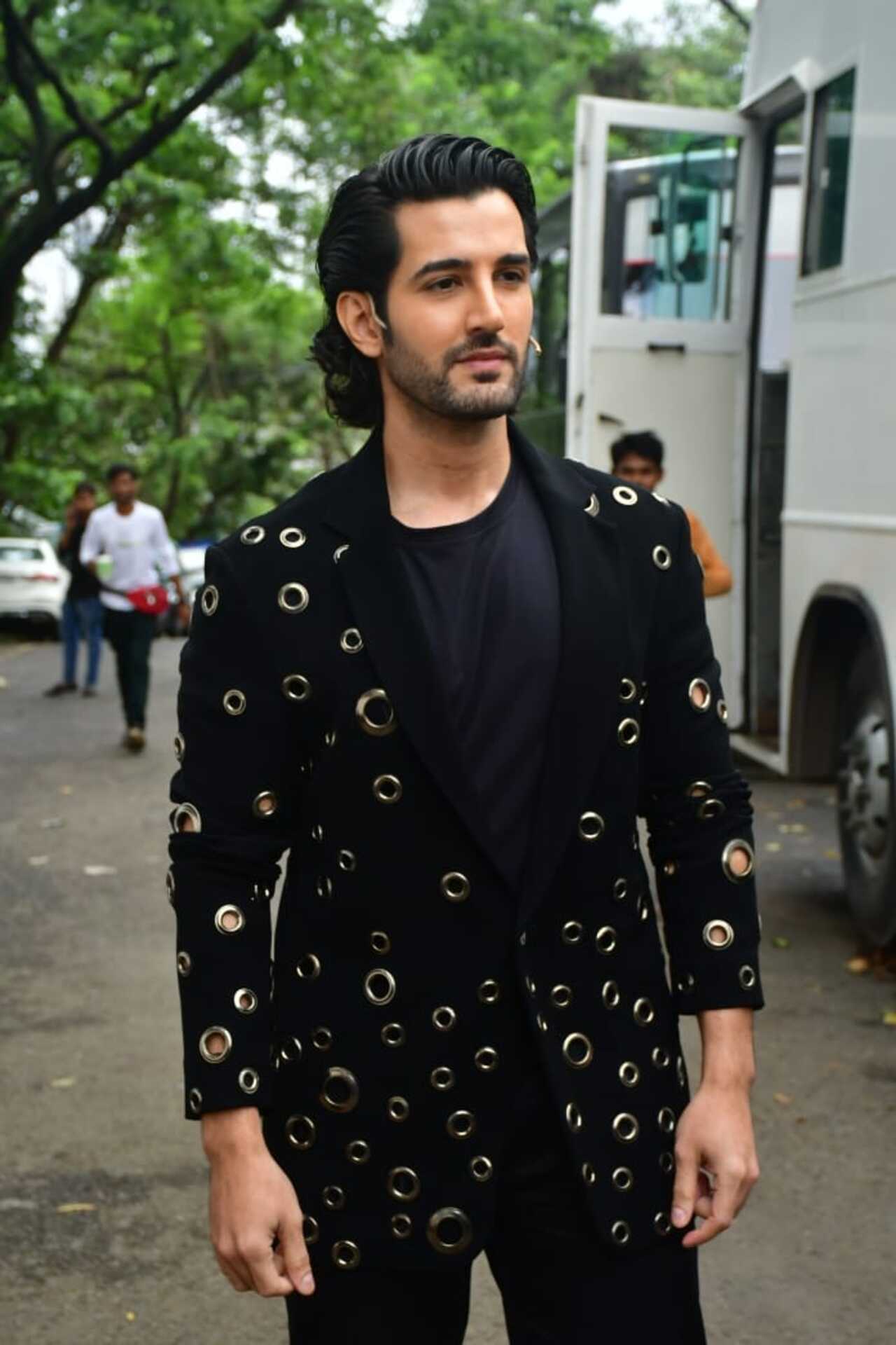 Aditya Seal on the sets of Bigg Boss Marathi to promote Khel Khel Mein