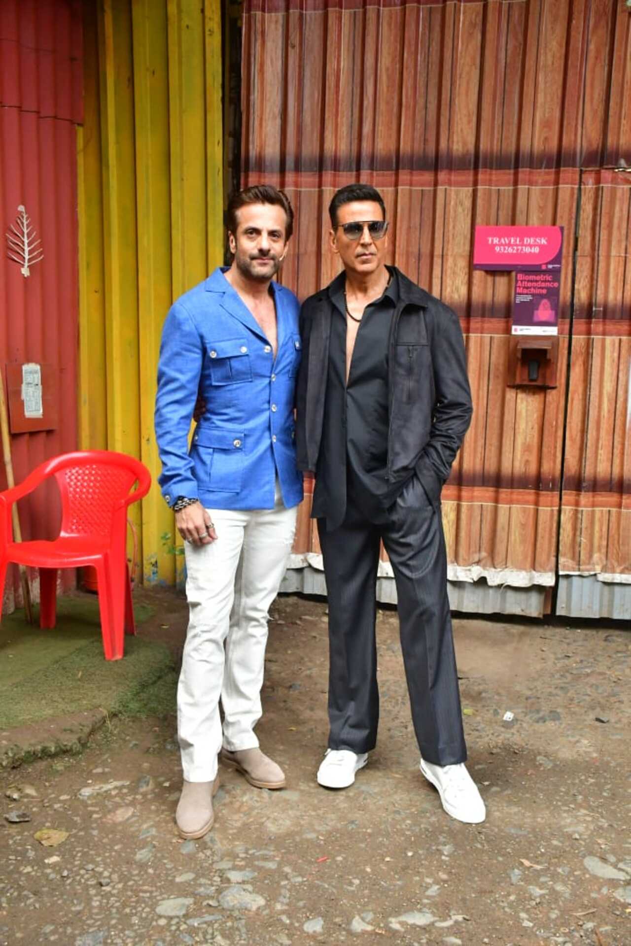 The team of the upcoming film Khel Khel Mein was spotted in the city promoting their film at Bigg Boss Marathi