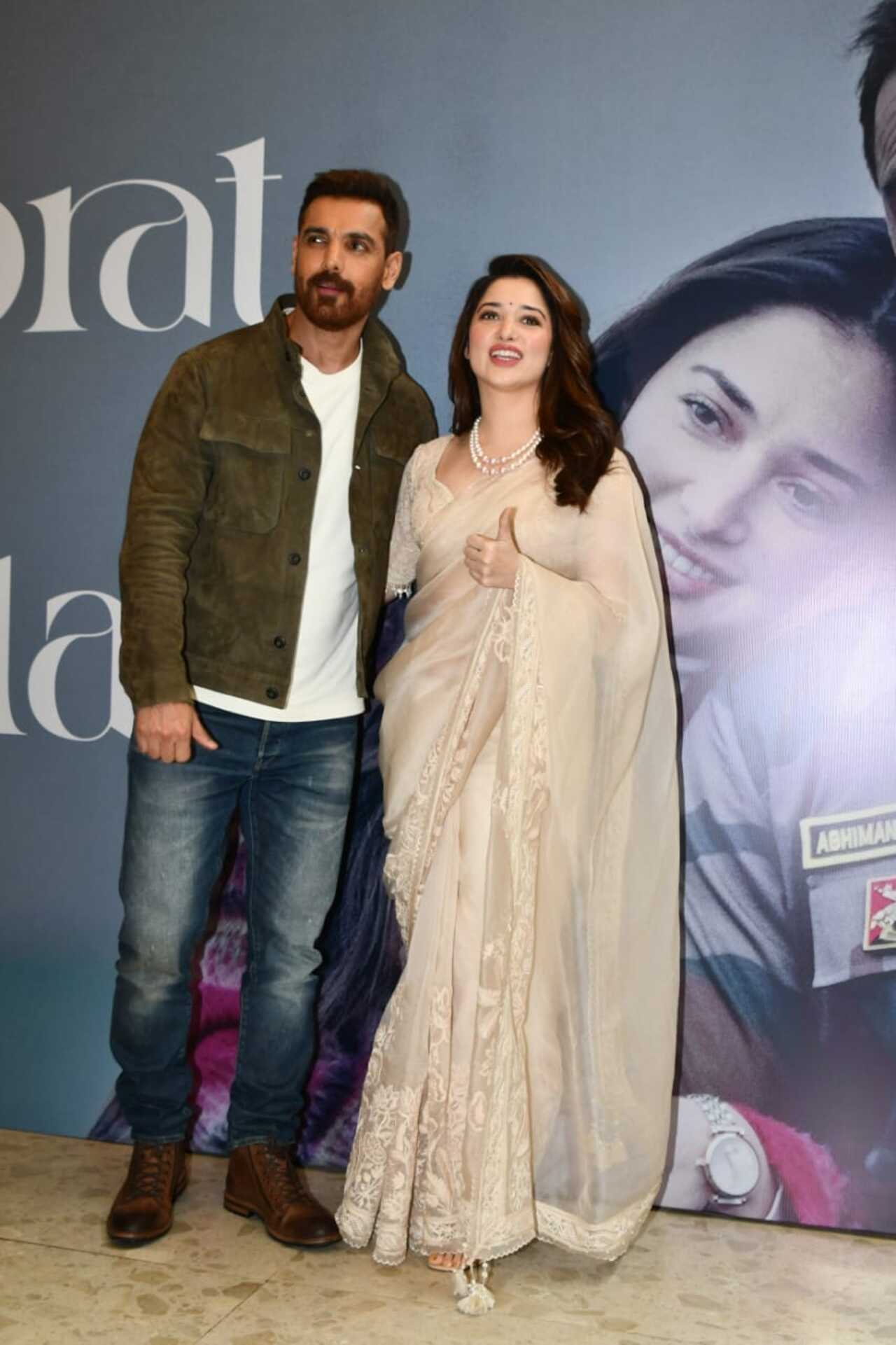 She was seen along with actor John Abraham for the launch of the song 'Zaroorat se Zyada' from the upcoming film 'Vedaa'