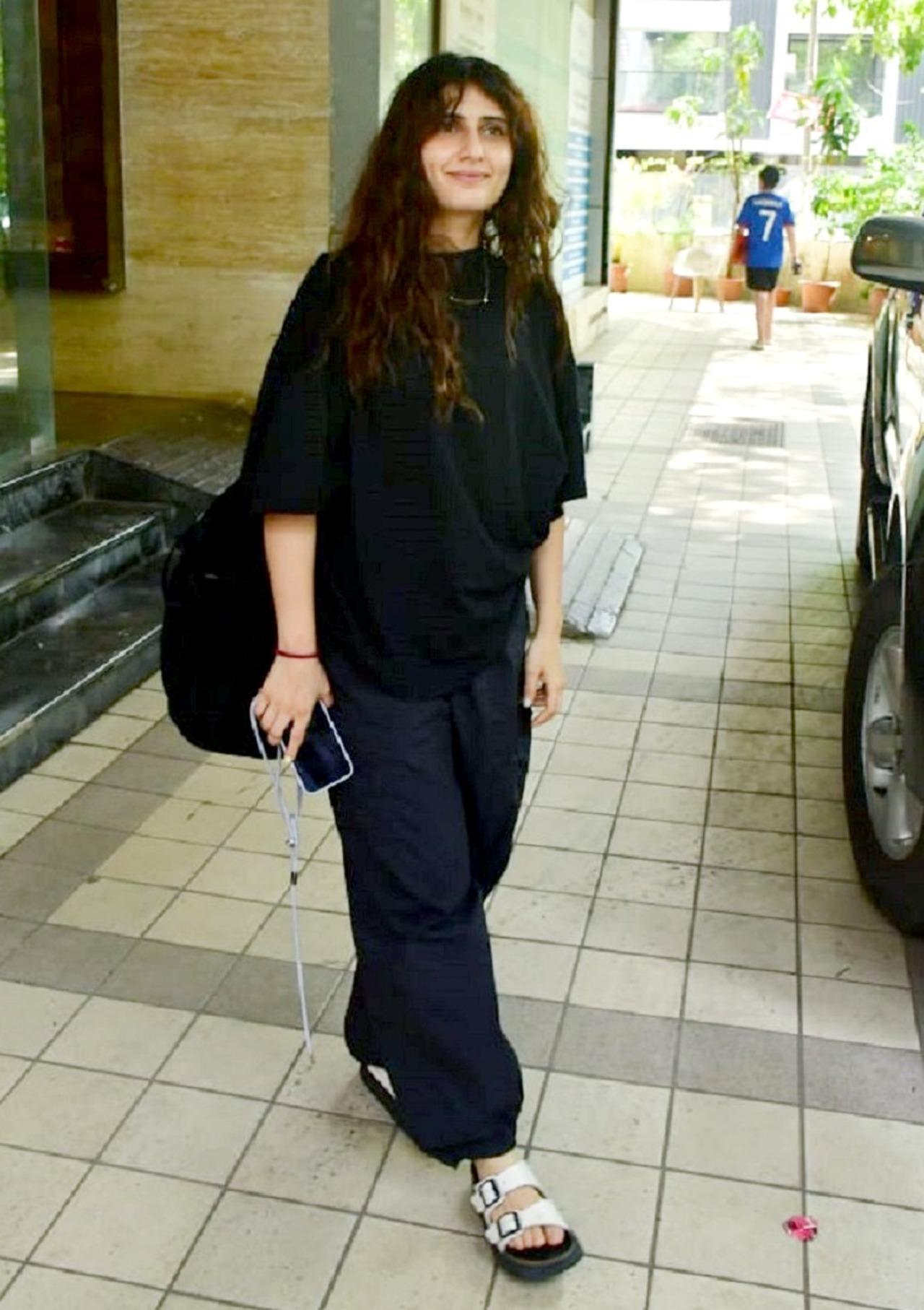 Fatima Sana Shaikh was spotted in casual outfit in the city in a no make-up look