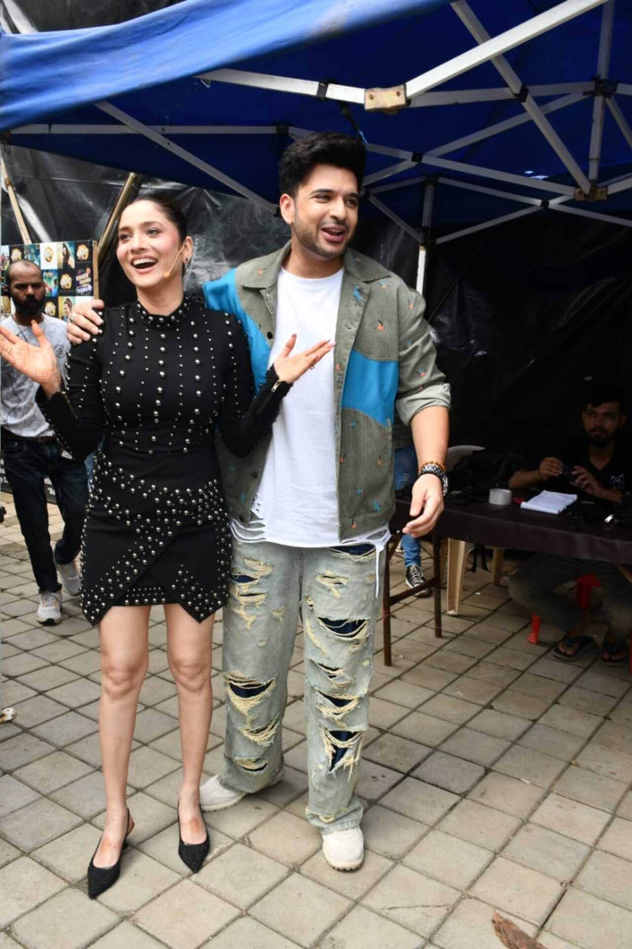 Karan Kundrra and Ankita Lokhande break into laughter on the sets of Laughter Chefs Entertainment Unlimited