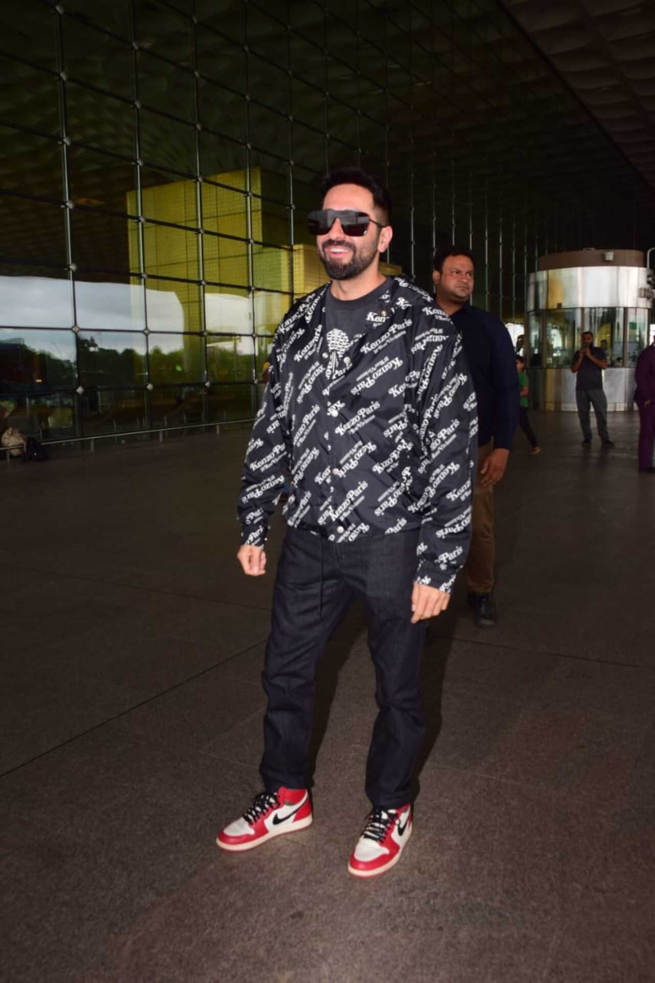 Ayushmann Khurrana is all smiles as he poses for the paps at the airport