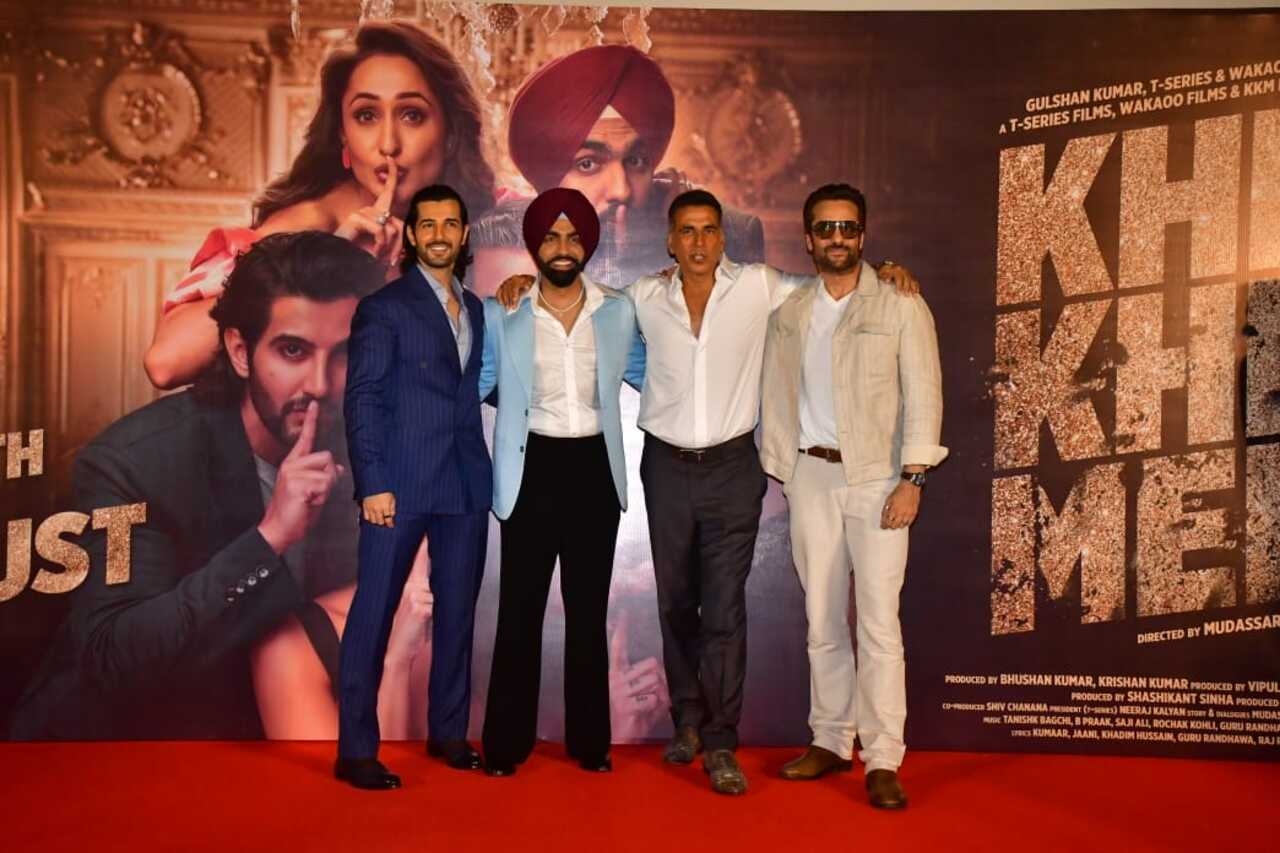 The men of Khel Khel Mein- Aditya Seal, Ammy Virk, Akshay Kumar and Fardeen Khan