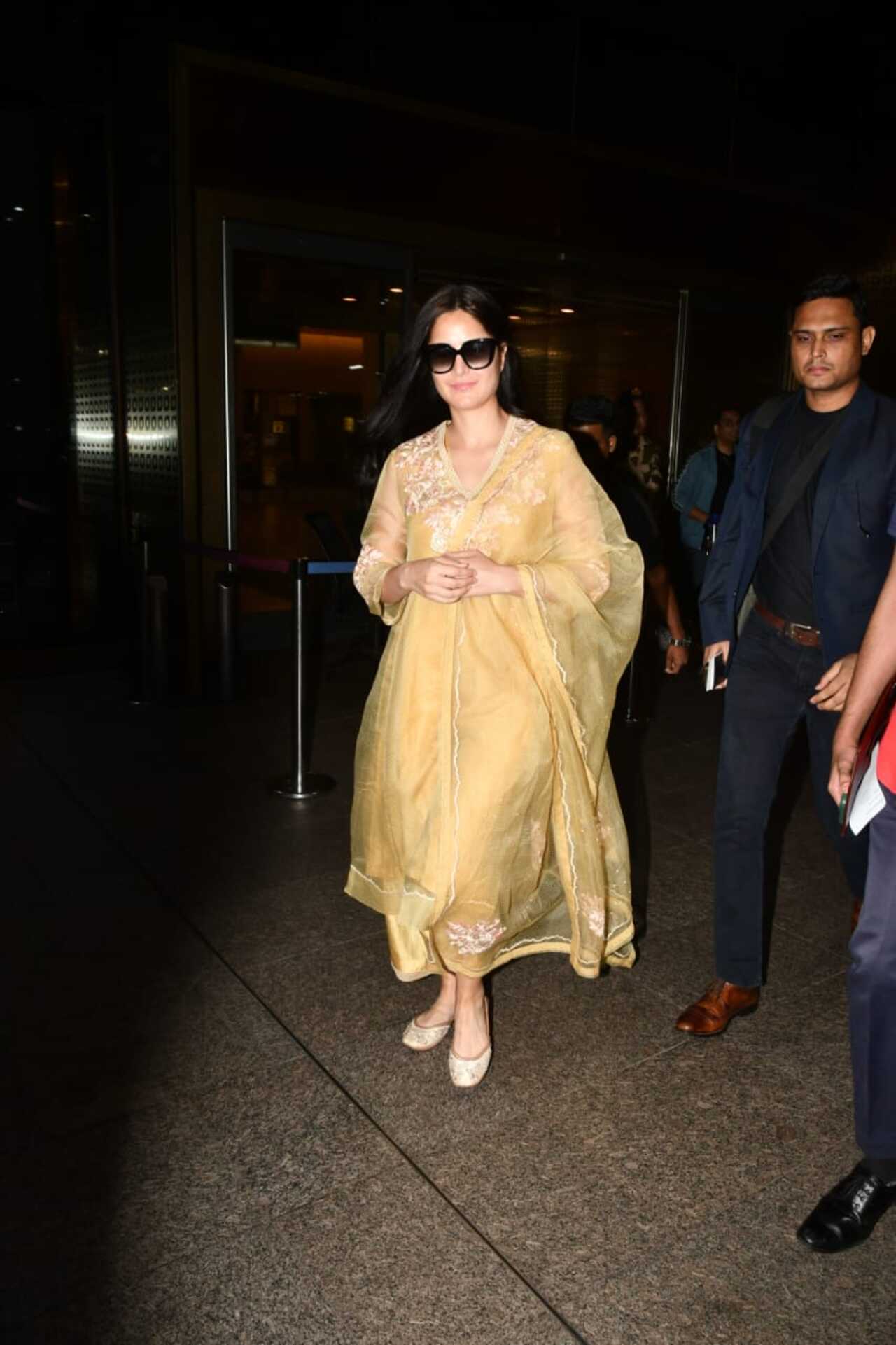 Katrina Kaif was spotted in an all-desi look at the airport
