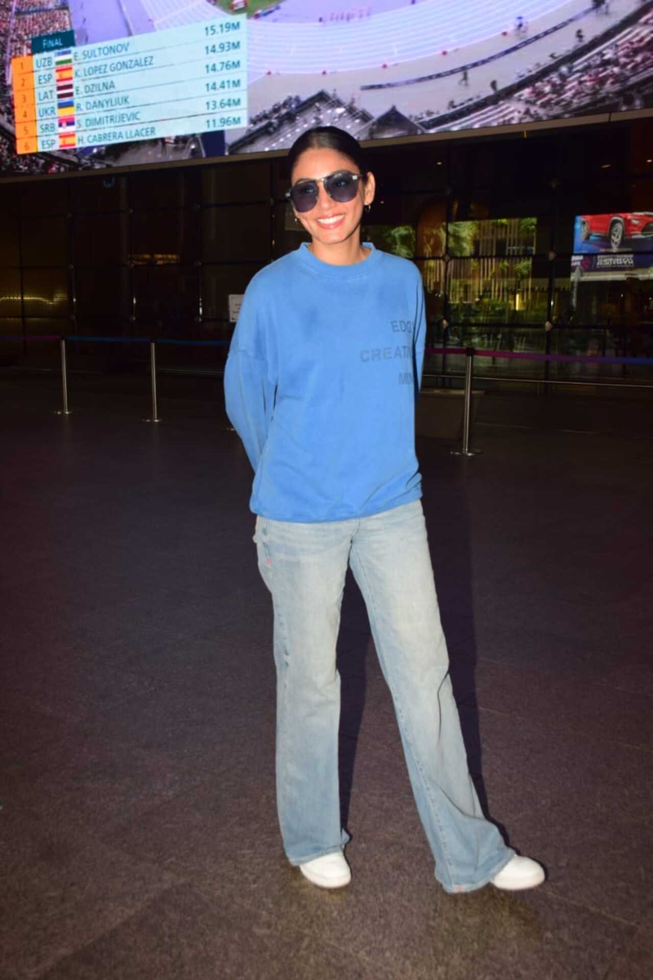 Bigg Boss OTT 3 winner Sana Makbul was all smiles as she got papped at the airport
