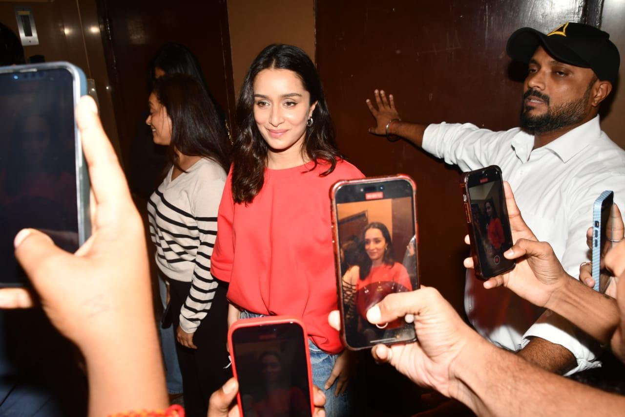 Shraddha who's movie Stree 2 released in theatres today was immediately swarmed with fans