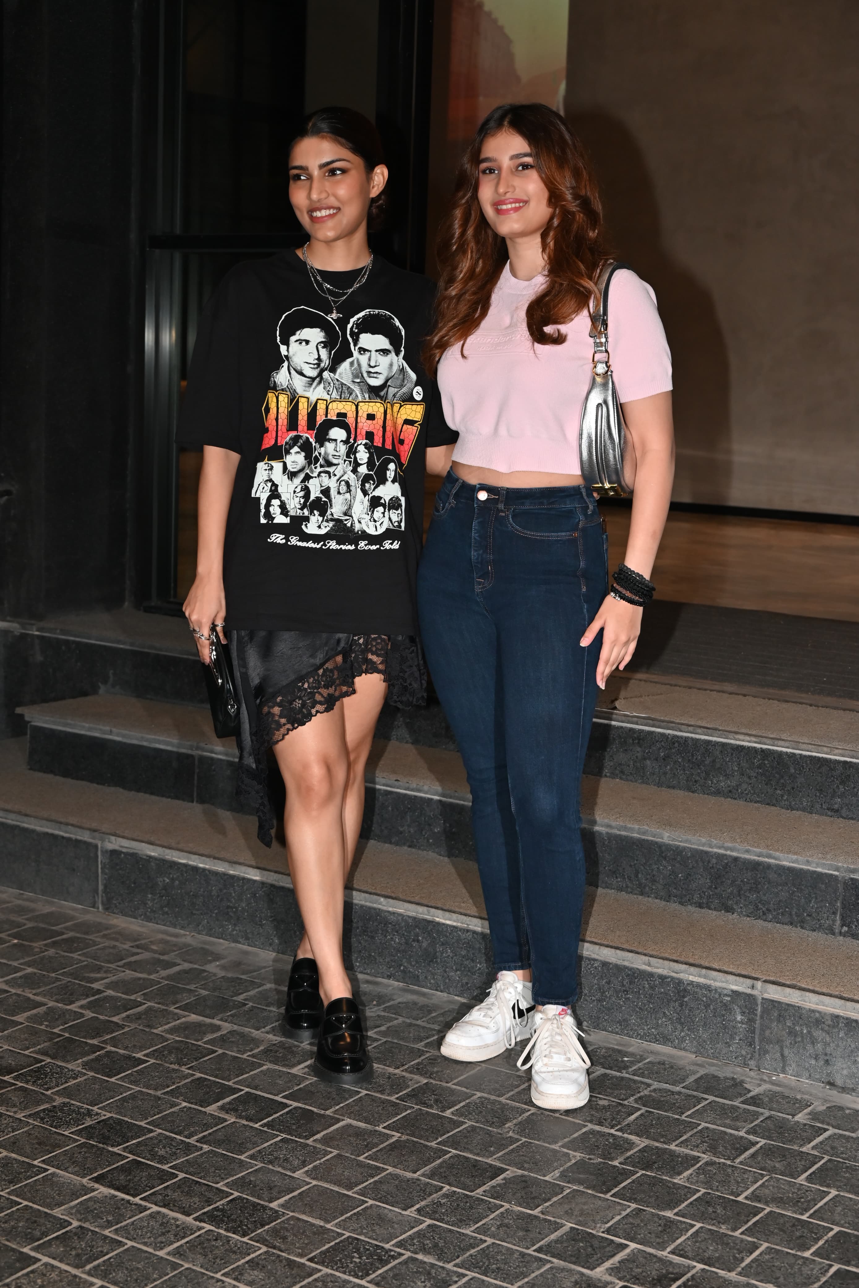 Alizeh Agnihotri and Rasha Thadani posed for the paparazzi before heading into 'Angry Young Men' screening