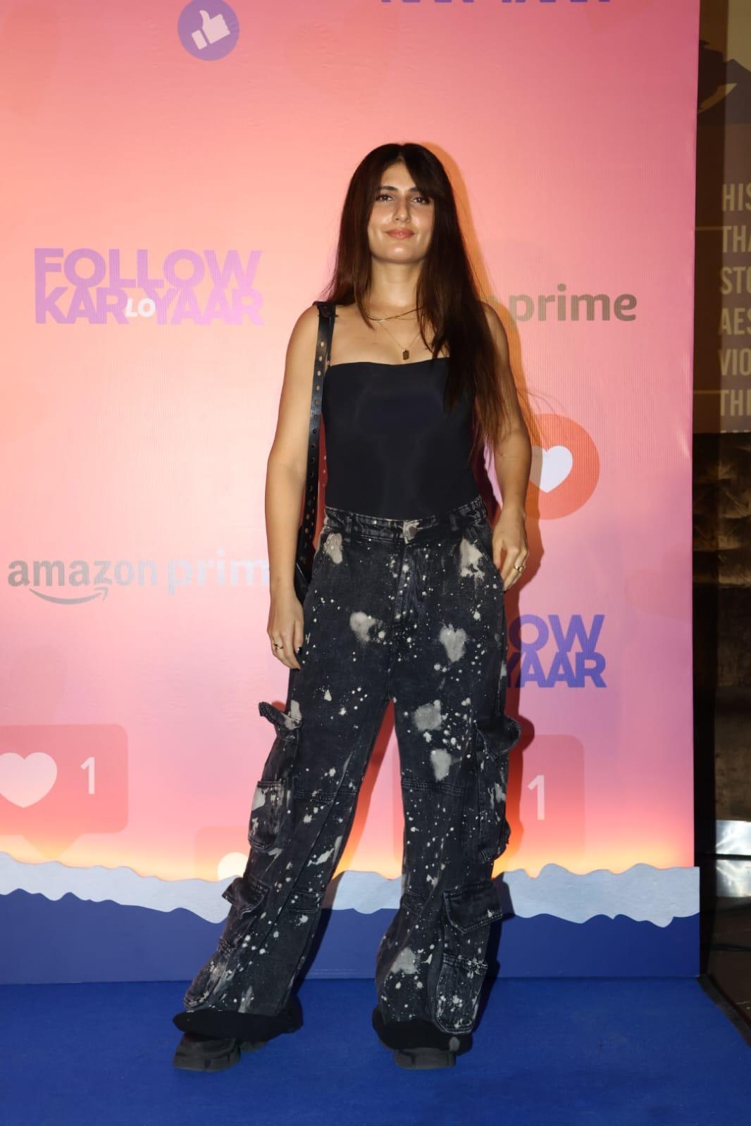 Fatima Sana Shaikh made a stunning appearance at Uorfi Javed's Follow Kar Lo Yaar premiere