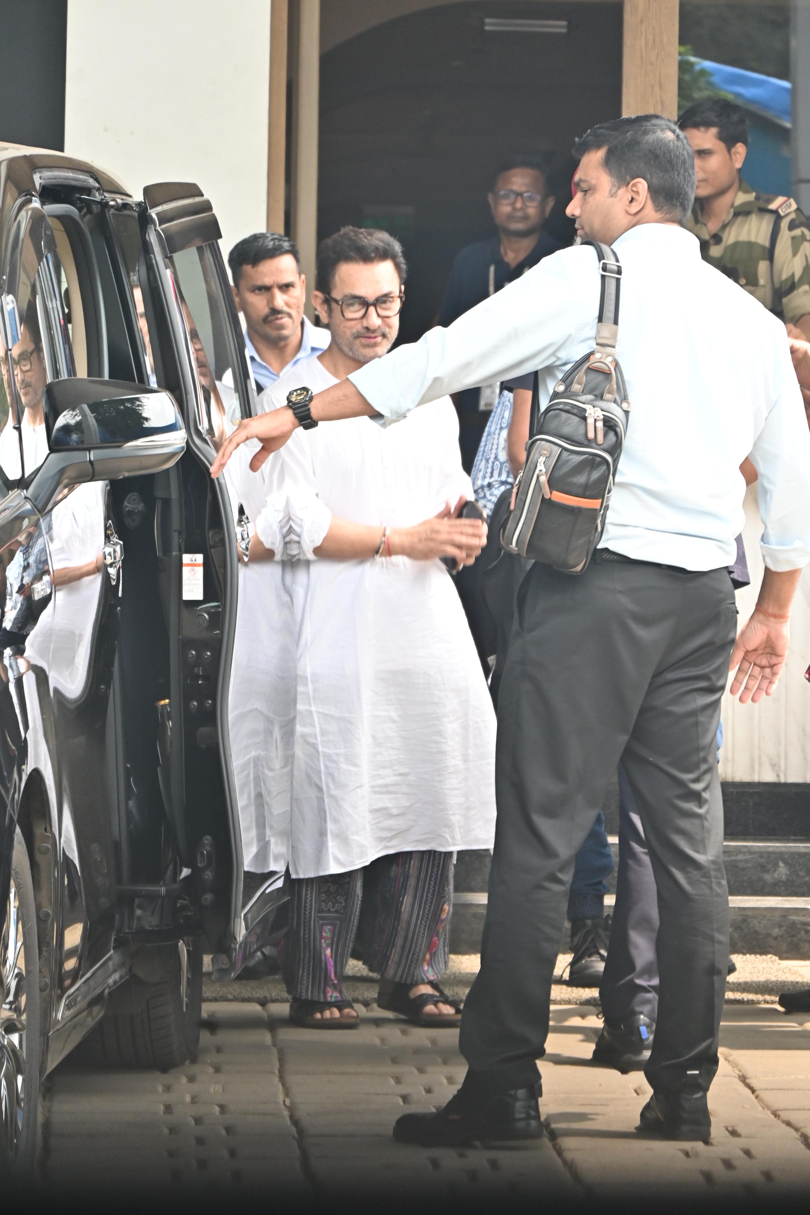 Aamir Khan was spotted at the Kalina airport today