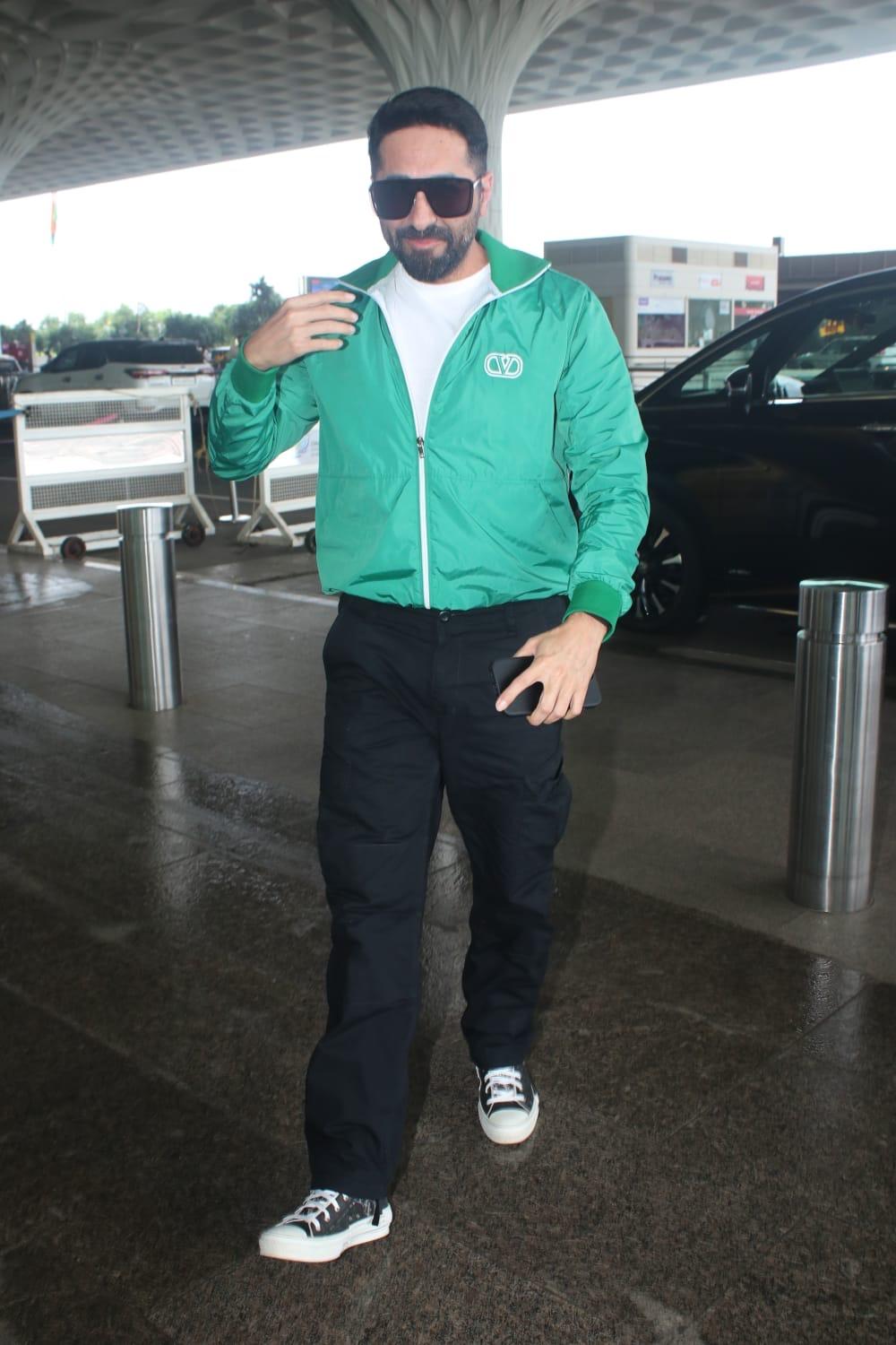 Ayushmann Khurrana was spotted at the Mumbai airport looking happy as ever