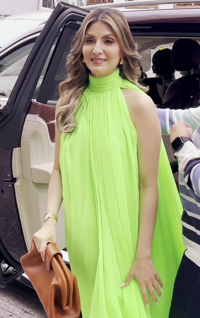 Riddhima Kapoor Sahani was clicked in a gorgeous green dress in Mumbai