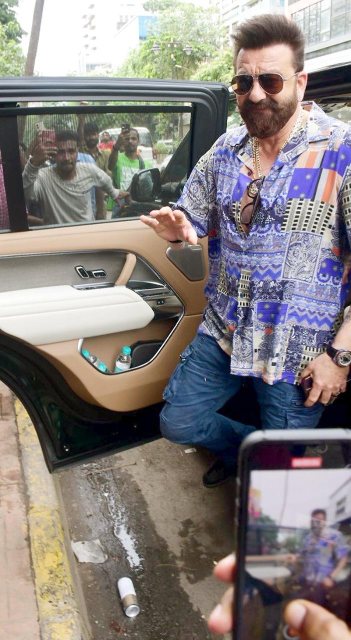 Sanjay Dutt was out and about promoting his new venture in Mumbai today