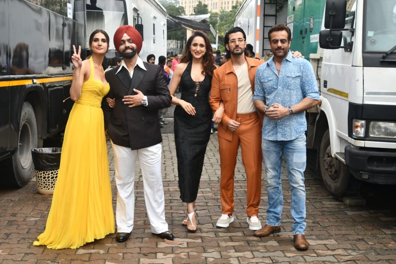 Team Khel Khel Mein sans Taapsee Pannu were spotted looking jovial in Mumbai