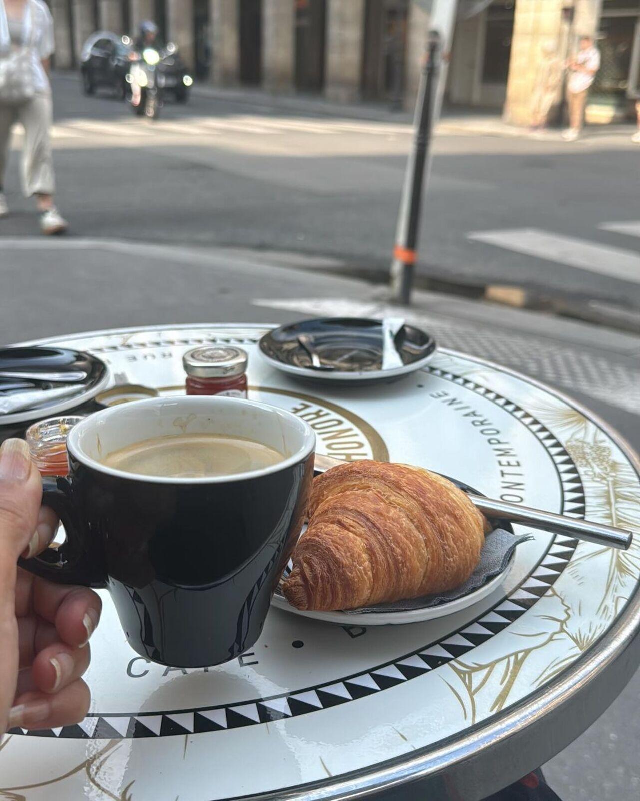 The actor also enjoyed a hearty portion of croissants, a must-have when in France. 