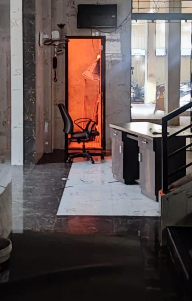 Several other residents rushed out of the building, located in Kasarvadavali area, soon after the blaze erupted around 7.15 am, he said