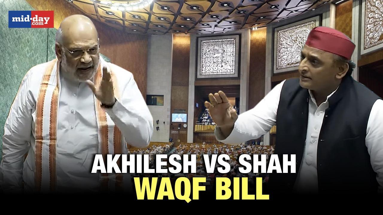 WATCH: Heated argument between Amit Shah & Akhilesh Yadav over Waqf Bill