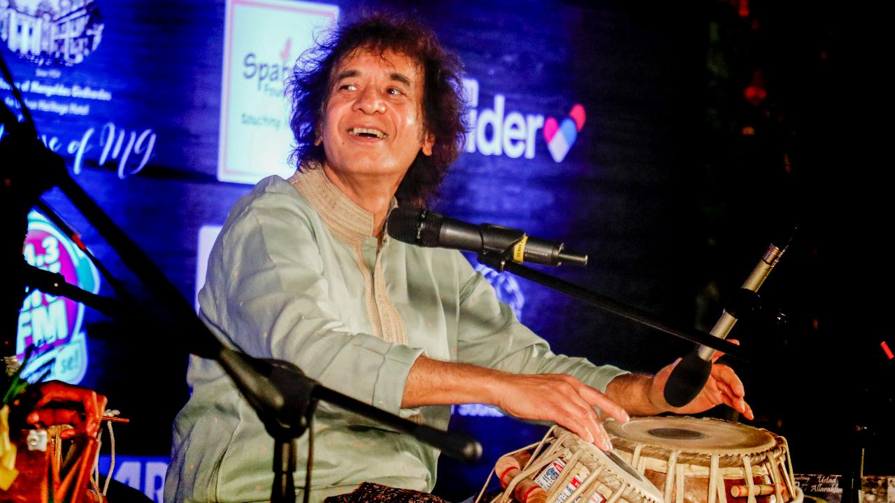 Ustad Zakir Hussain performs during the 100th birth anniversary of his father Ustad Alla Rakha, in Ahmedabad on December 10, 2019 (Pic: PTI)