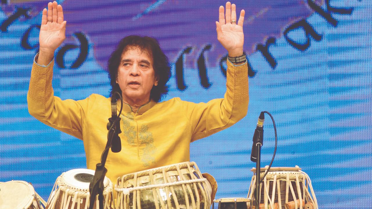Zakir Hussain during the 19th edition of annual concert 'A homage to Abbaji-Ustad Allarakha' at Shanmukhanand Hall, Mumbai on February 3, 2019 (Pic: Atul Kamble)