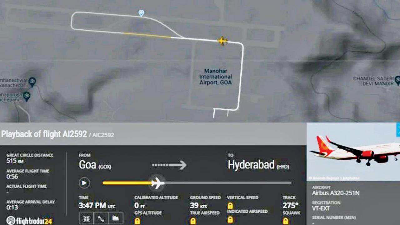 Screenshot of ADS-B tracking. Pic/Flightradar24