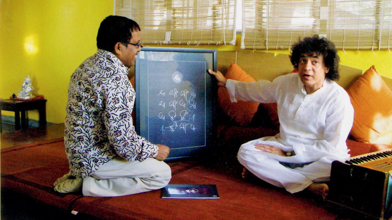Achyut Palav with late Ustad Zakir Hussain