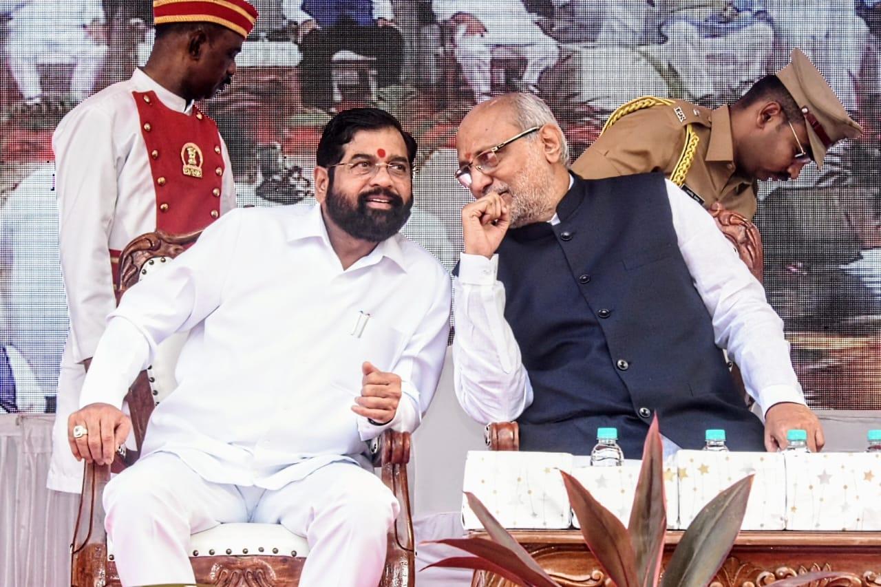 On Thursday, Maharashtra Deputy Chief Minister Eknath Shinde offered garland to the statue of Bharat Ratna Dr BR Ambedkar in the Court Naka area.