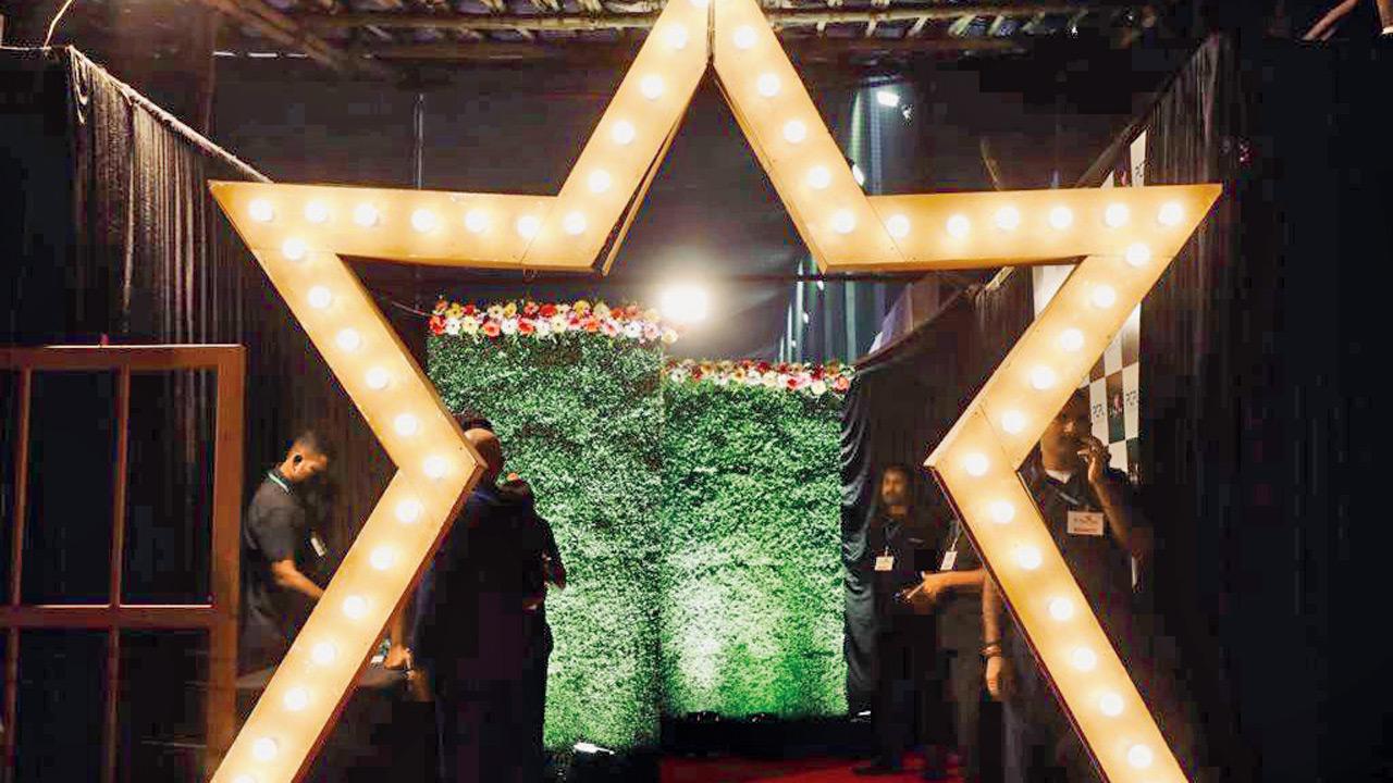 The entry to the ball is a frame of the Bethlehem star