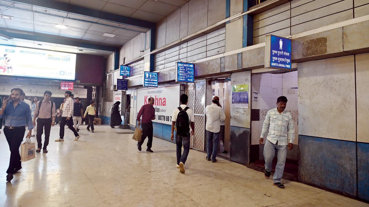 The public toilet at Churchgate station on Tuesday. Pics/Atul Kamble