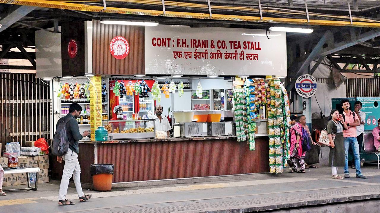 A stall with the new design at Marine Lines station, on Monday. Pic/Sayeed Sameer Abedi
