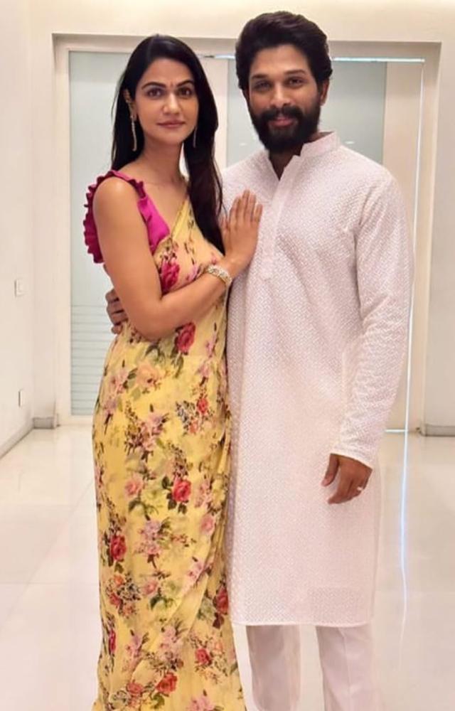 Allu Arjun was taken into custody in connection with a stampede case, and his wife Sneha was visibly worried.  
