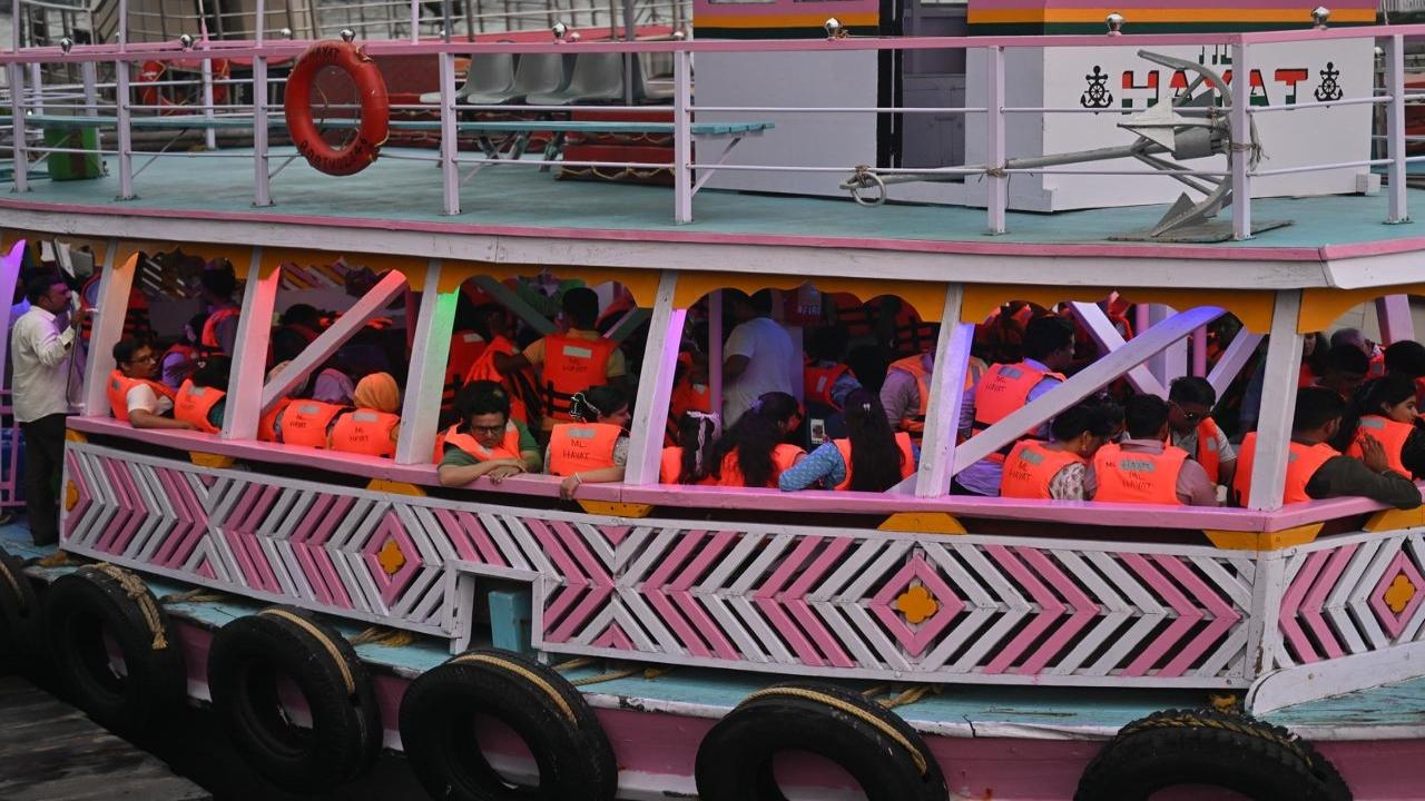 On Sunday, passengers on board ferries were seen wearing life jackets