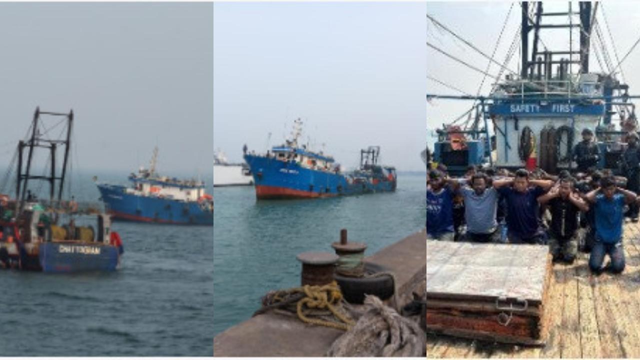 Two Bangladeshi fishing trawlers along with 78 fishermen apprehended by ICG