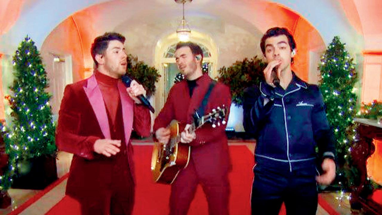 The Jonas Brothers in performance. pics courtesy/ YouTube