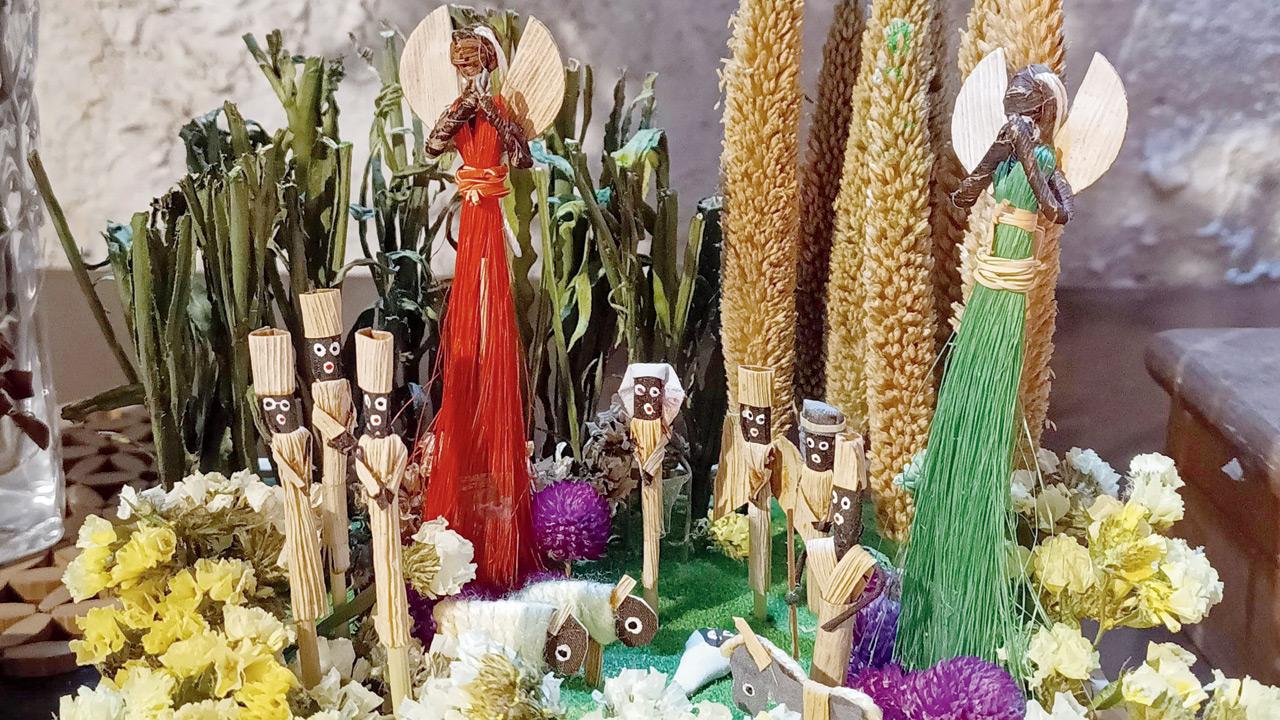 The crib with traditional Kenyan dolls
