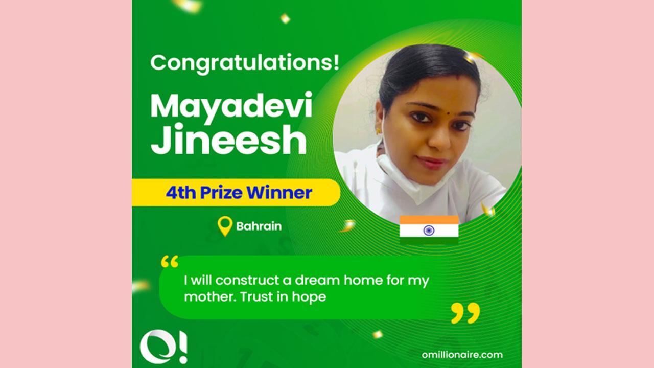 Mayadevi Jineesh, Indian Nurse in Bahrain, Wins Big with O! Millionaire