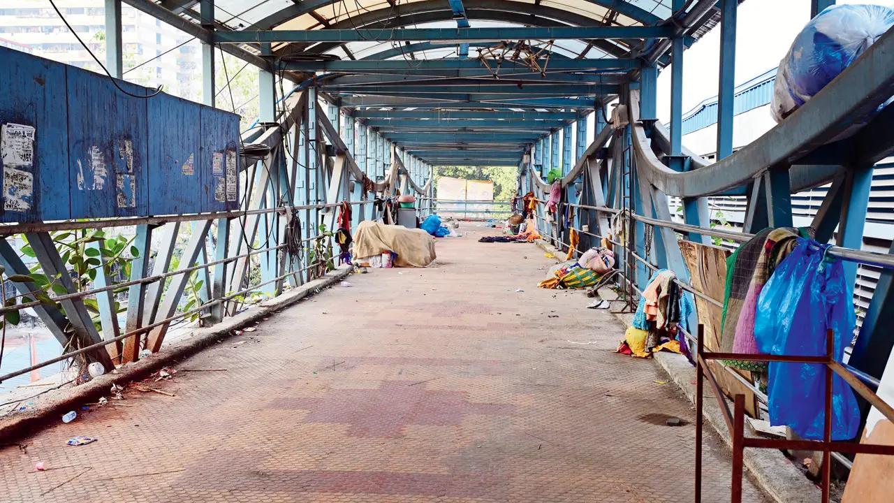 In some areas, such as Sion, security personnel are present only during limited hours, leaving the skywalks vulnerable to misuse by undesirable elements. Locations such as Dharavi, Cotton Green, Santacruz, Ghatkopar, Goregaon, and Borivli are heavily encroached upon by hawkers and drug addicts.