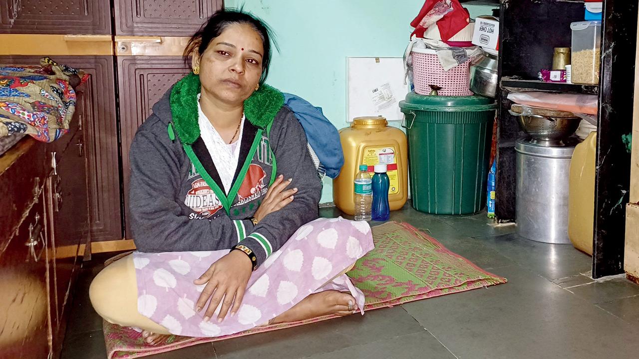 Manisha, wife of Sanjay More, at their residence. Pic/Rajesh Gupta