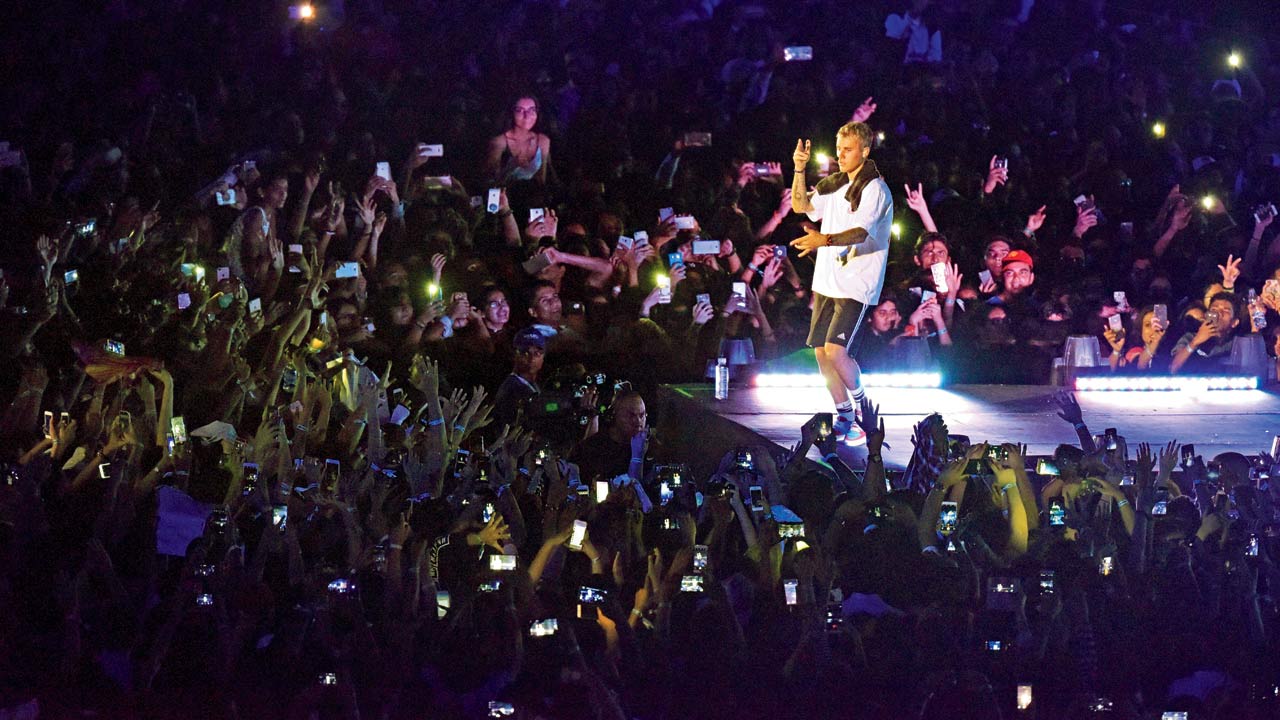 Over 56,000 people attended Justin Bieber’s concert at DY Patil Stadium in Navi Mumbai, in 2017—one of the most hyped concerts India has seen till date. The venue will see three performances from Coldplay in January. Pic/Getty Images