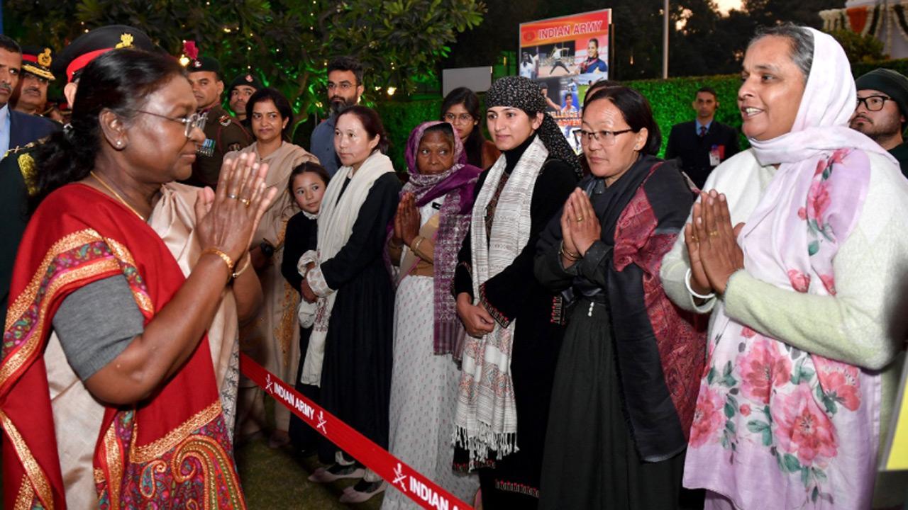 President Droupadi Murmu attends 'At-Home' reception at Army House on eve of Vijay Diwas