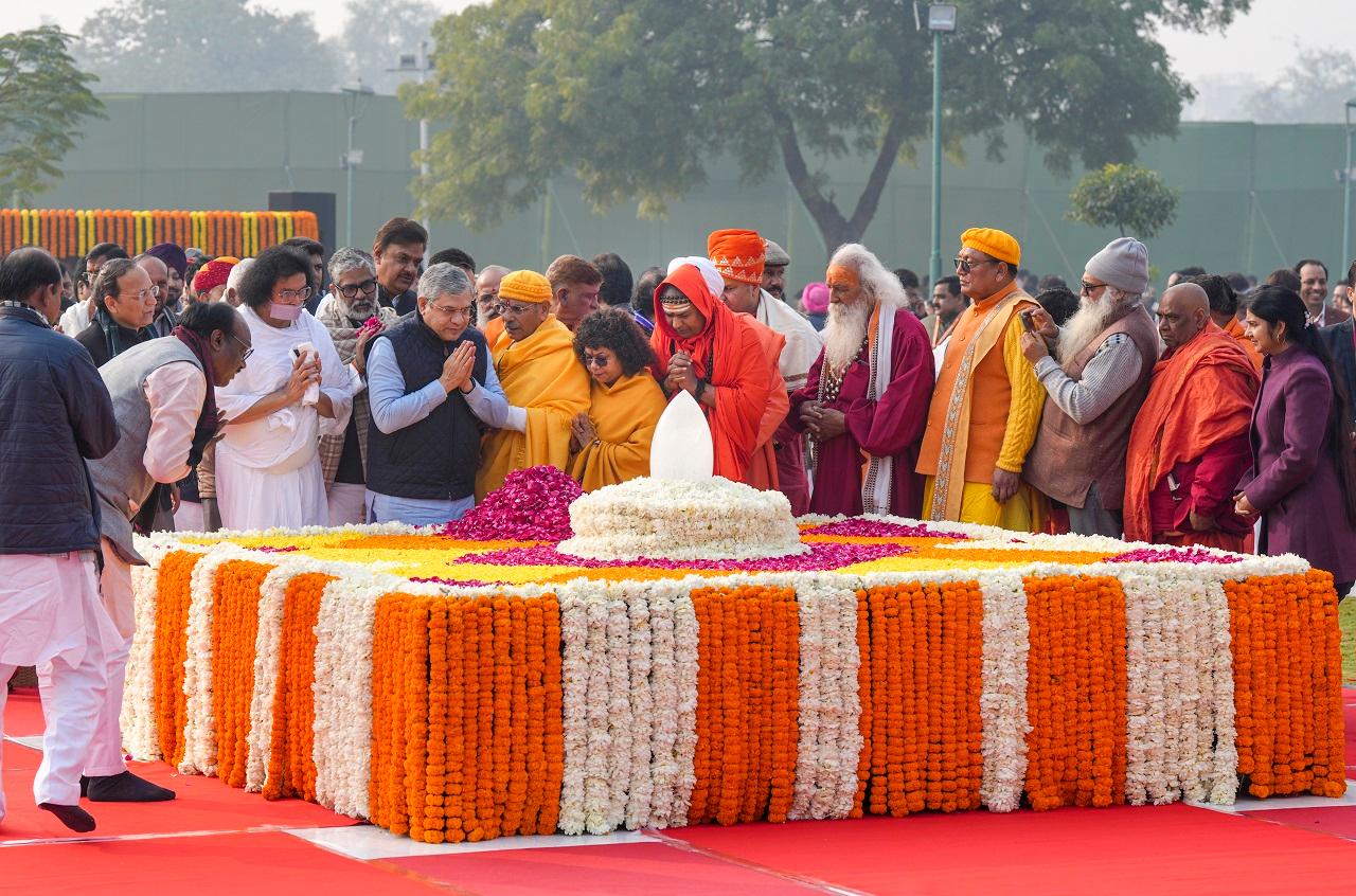 Vice President Jagdeep Dhankar and Lok Sabha Speaker Om Birla besides the members of Vajpayee's adopted family were also present