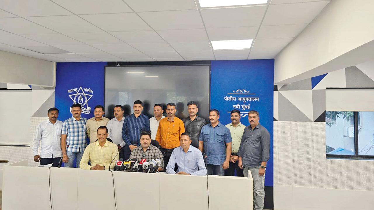 The police team which arrested the accused addressed the media
