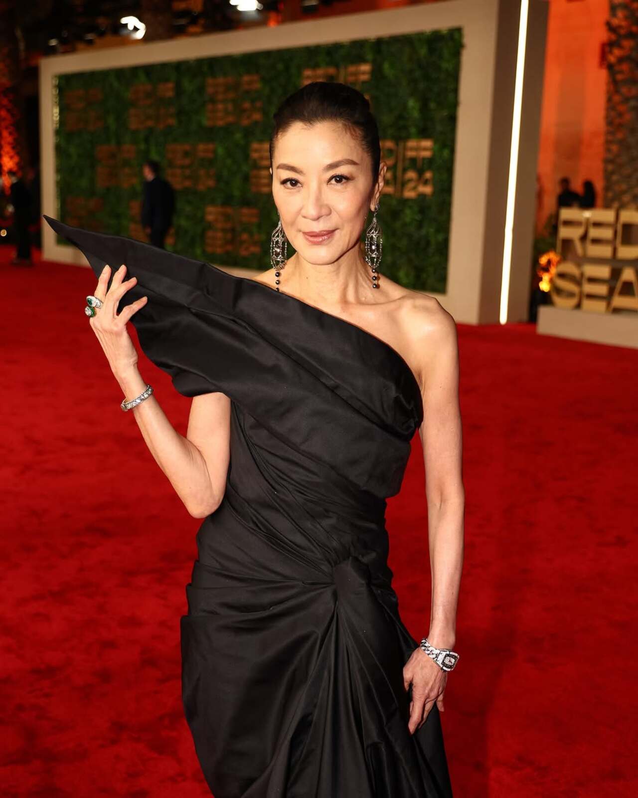 Actress Michelle Yeoh kept it classy in a black attire