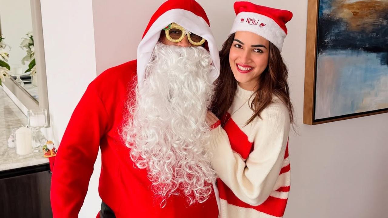 Santa Claus MS Dhoni steals the spotlight in Kriti Sanon’s Christmas celebration with rumoured beau Kabir Bahia