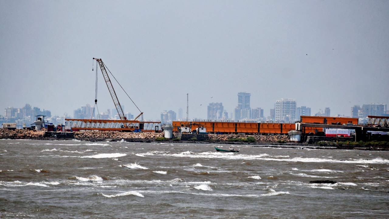 Apr 22: The bridge linking Carter Road to the Bandra Worli Sea Link on April 22. Pic/Ashish Raje