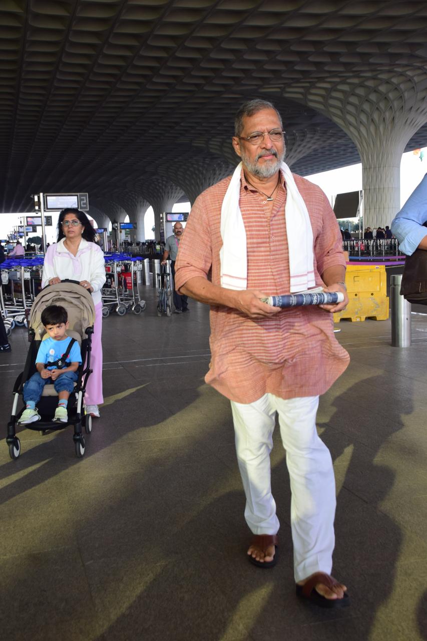 Nana Patekar was snapped at Mumbai airport as he jetted off from the city