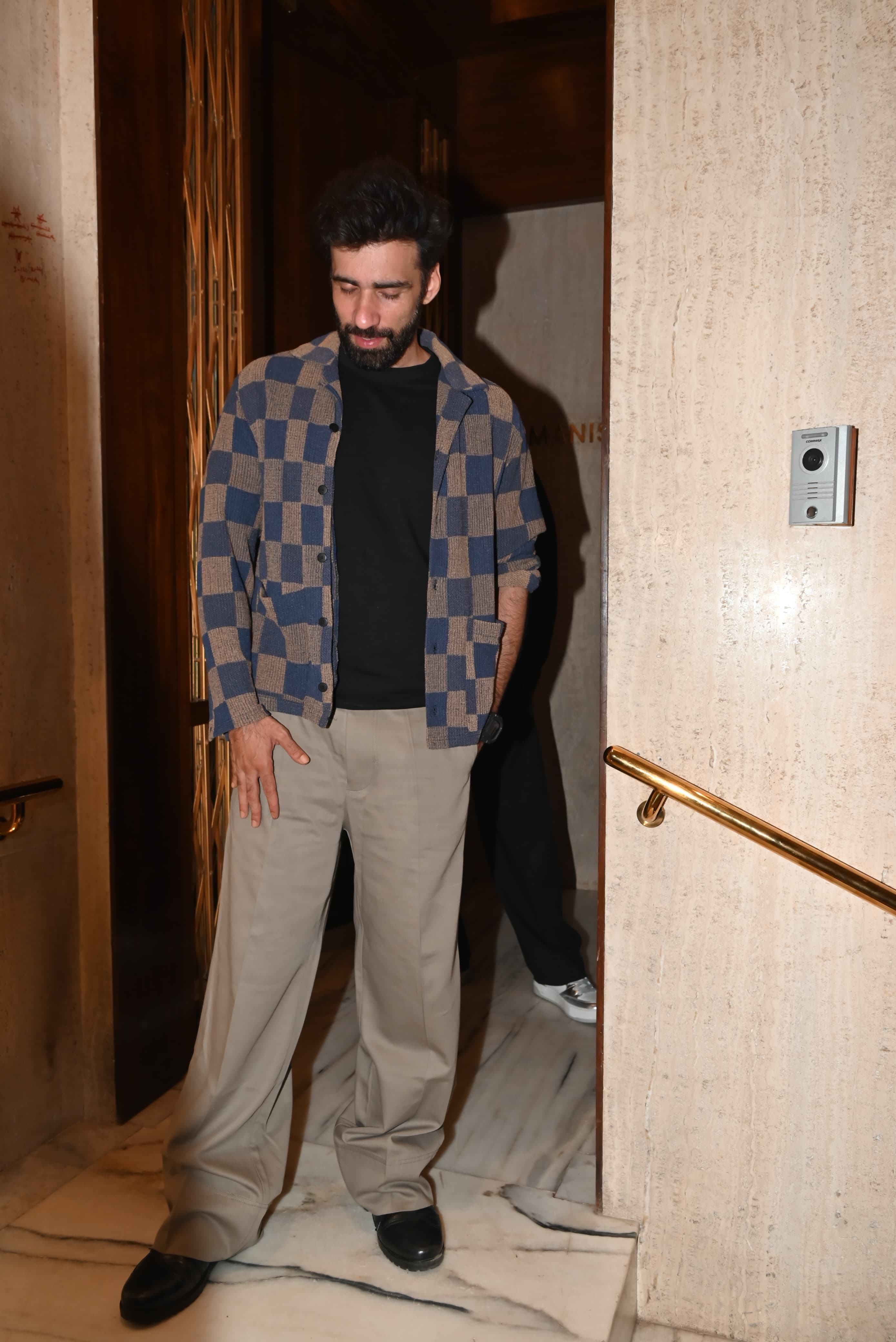 Avinash Tiwary was snapped at Manish Malhotra's residence as he went for the party